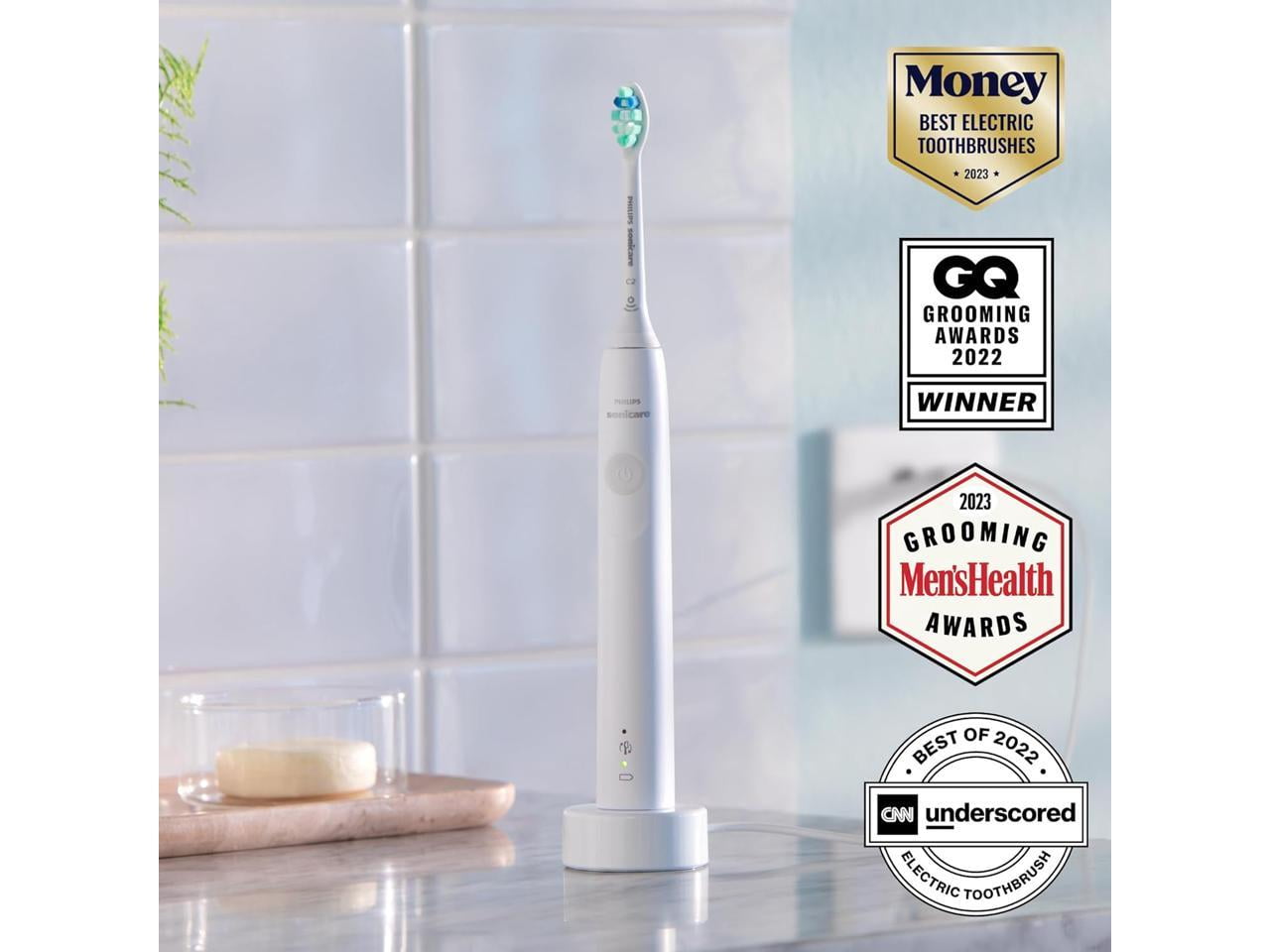 Philips Sonicare 4100 Power Toothbrush, Rechargeable Electric Toothbrush with Pressure Sensor, White (HX3681/23) - Image 2